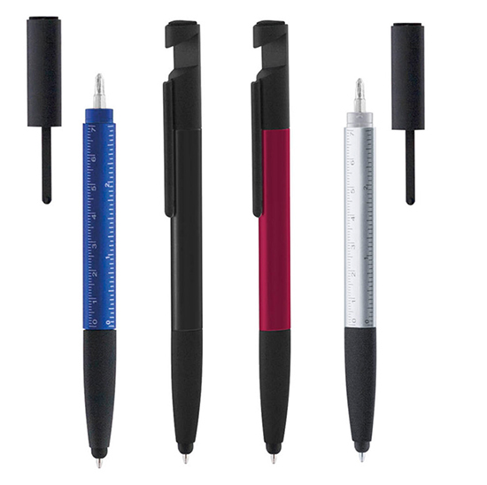 διαφημιστικό Στυλό με κατσαβίδι, χάρακα, οθόνης αφής και βάση κινητου σφουγγαράκι για καθαρισμό οθόνης